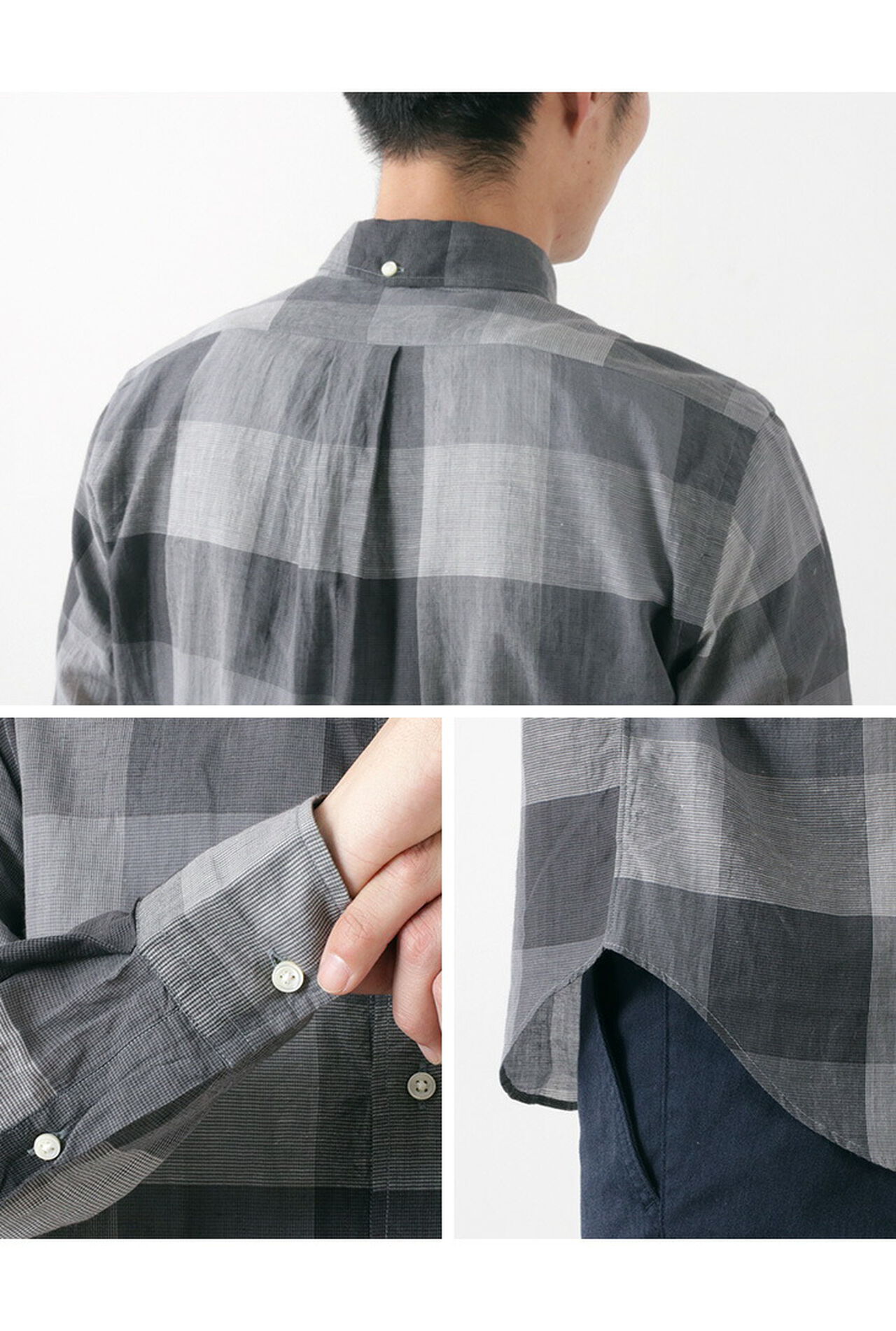 Block Check Long Sleeve Button Down Shirt,, large image number 7