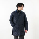 Ritzdale long nylon quilted jacket,Navy, swatch