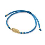 Mini Feather Notched Cord Bracelet,Turquoise_Gold, swatch
