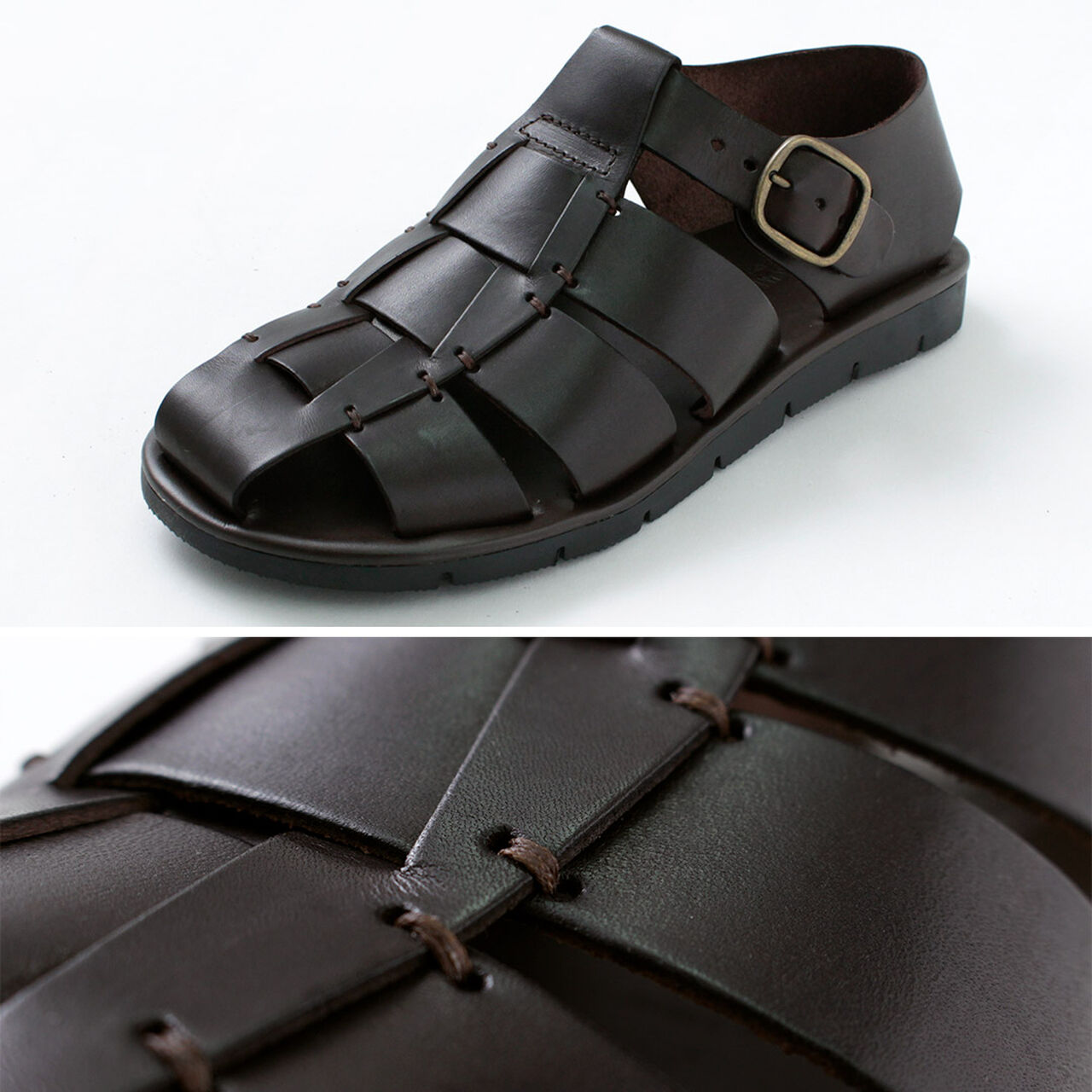 Leather Gurkha sandals,, large image number 5