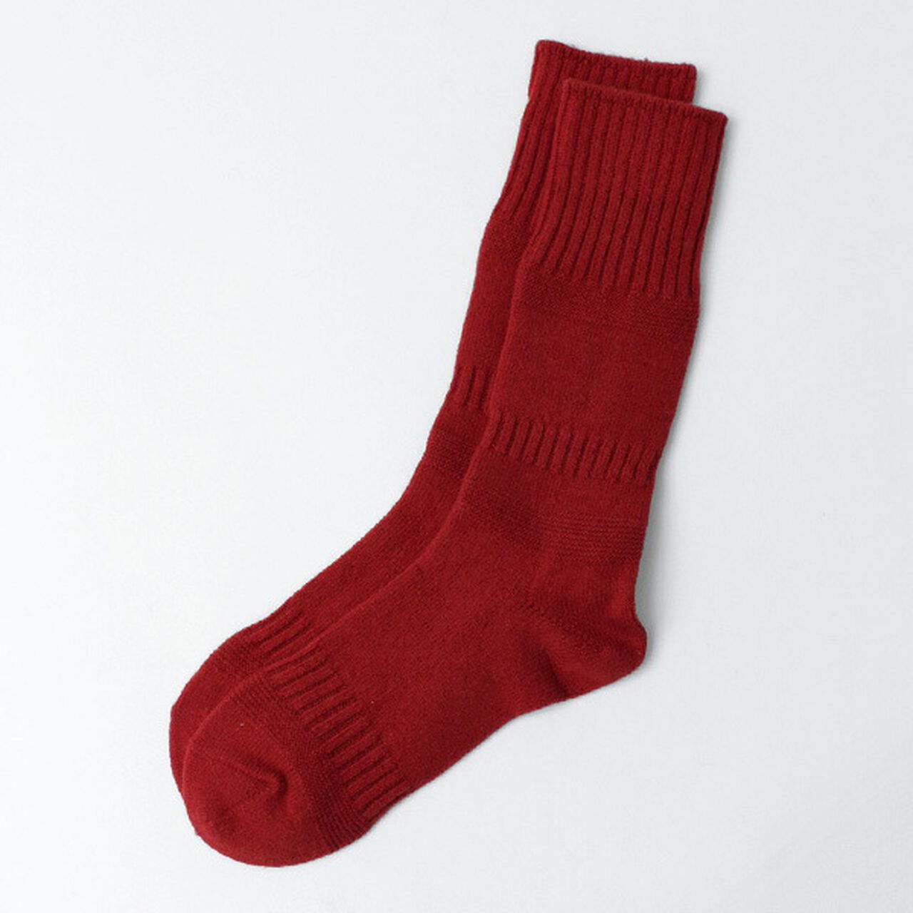 R1378 Gandy pattern crew socks,Red, large image number 0