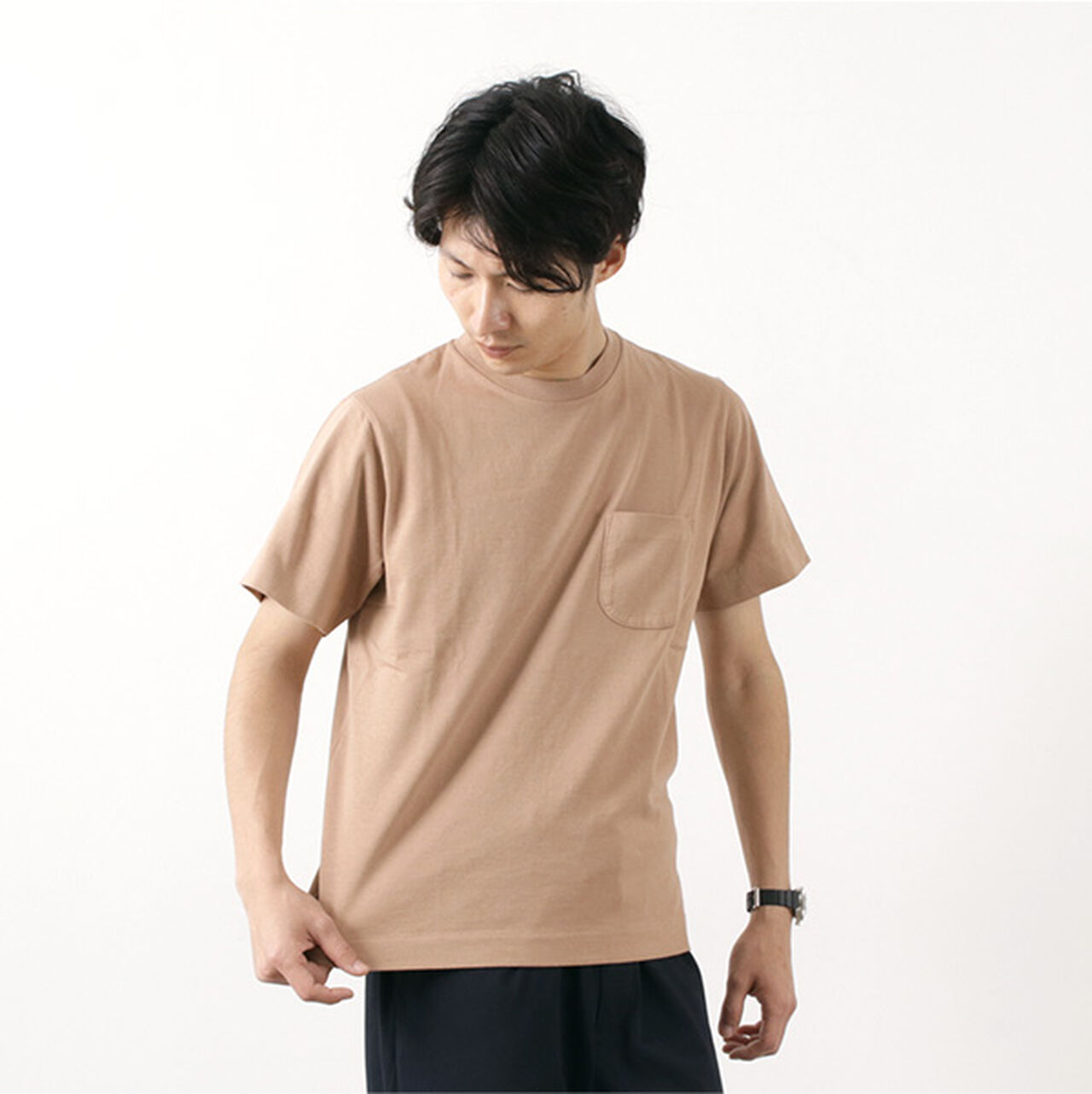 Extra Soft Standard Pocket T-Shirt,Beige, large image number 0