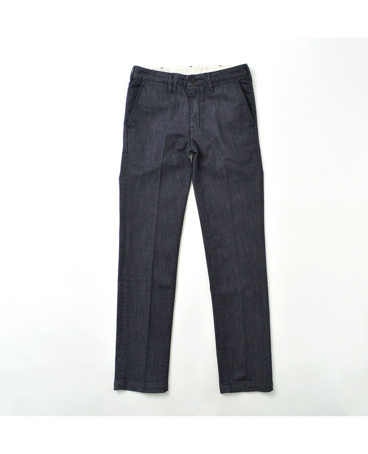 Thin Denim Slim Tapered French Work Trousers,, large image number 2