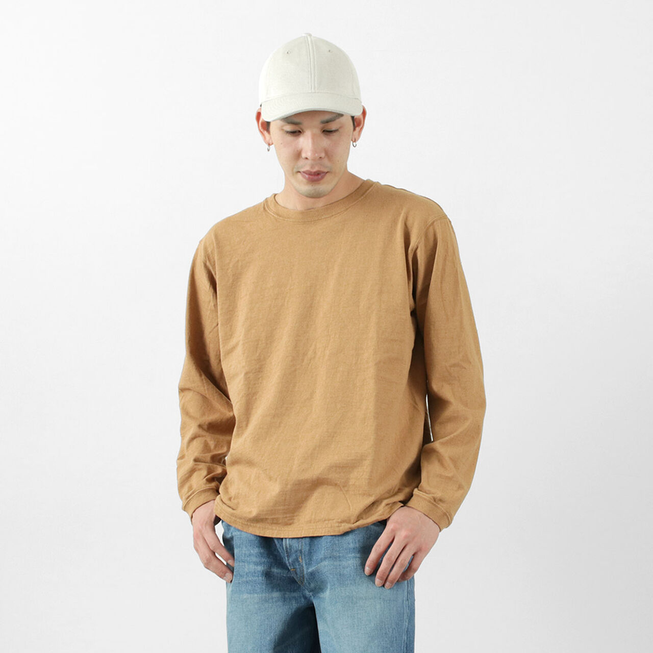 Organic long sleeve crew neck t-shirt,Brown, large image number 0