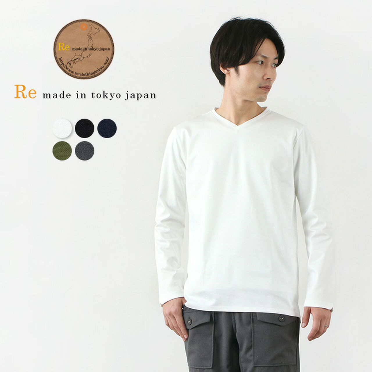 Tokyo Made V-Neck Long Sleeve Dress T-Shirt,, large image number 0