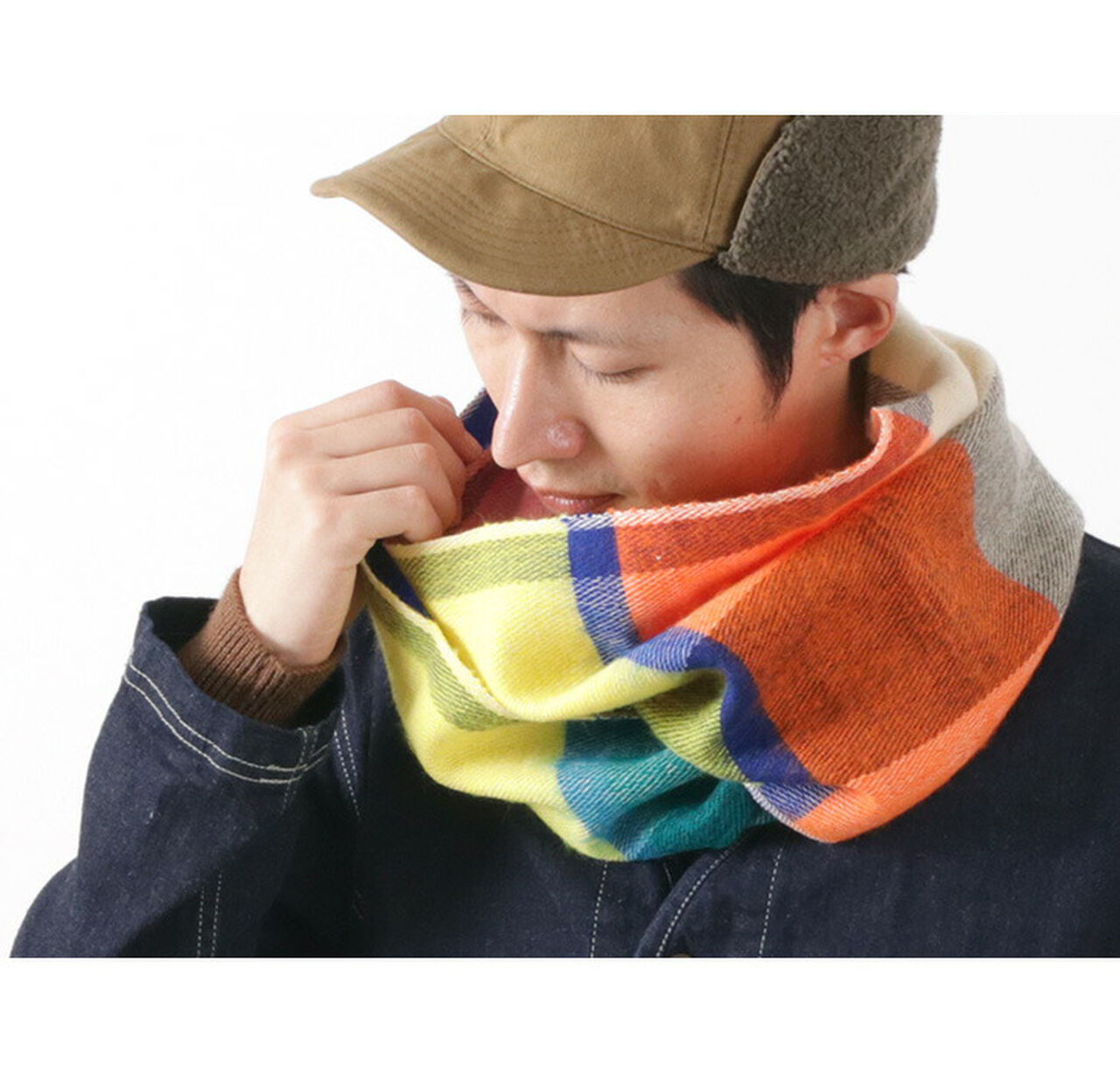 Multi-Coloured Checked Snood,, large image number 3