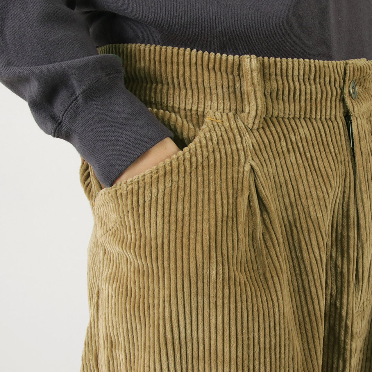 Wide Corduroy Poofy Tuck Pants,, large image number 8