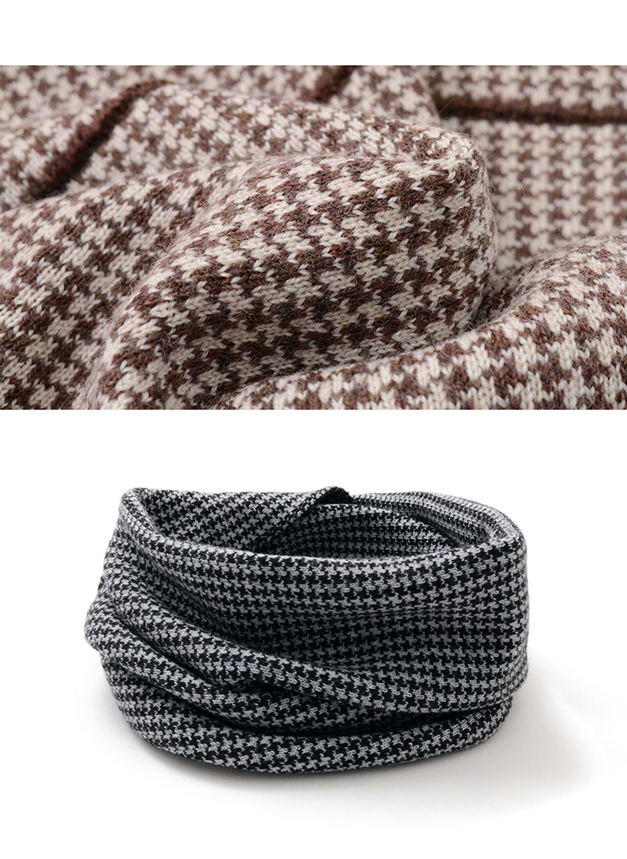 Staggered Check Merino Wool Snood,, large image number 9
