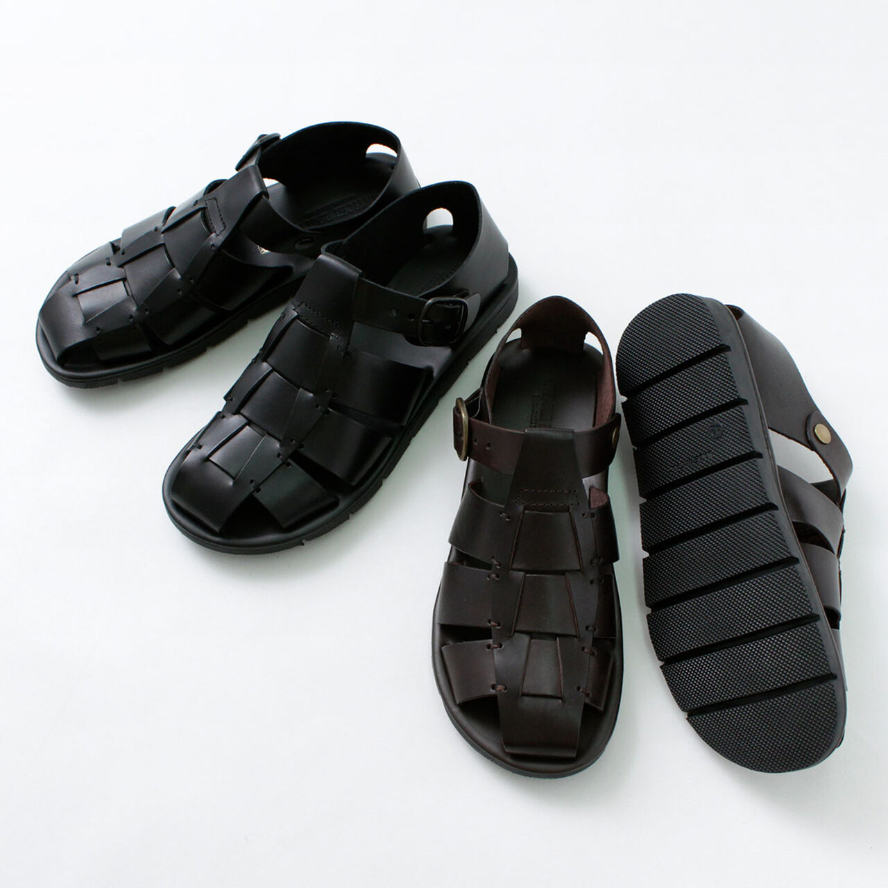 Leather Gurkha sandals,, large image number 2