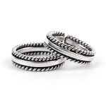 Cullen Silver Ring Rope Design,Silver, swatch