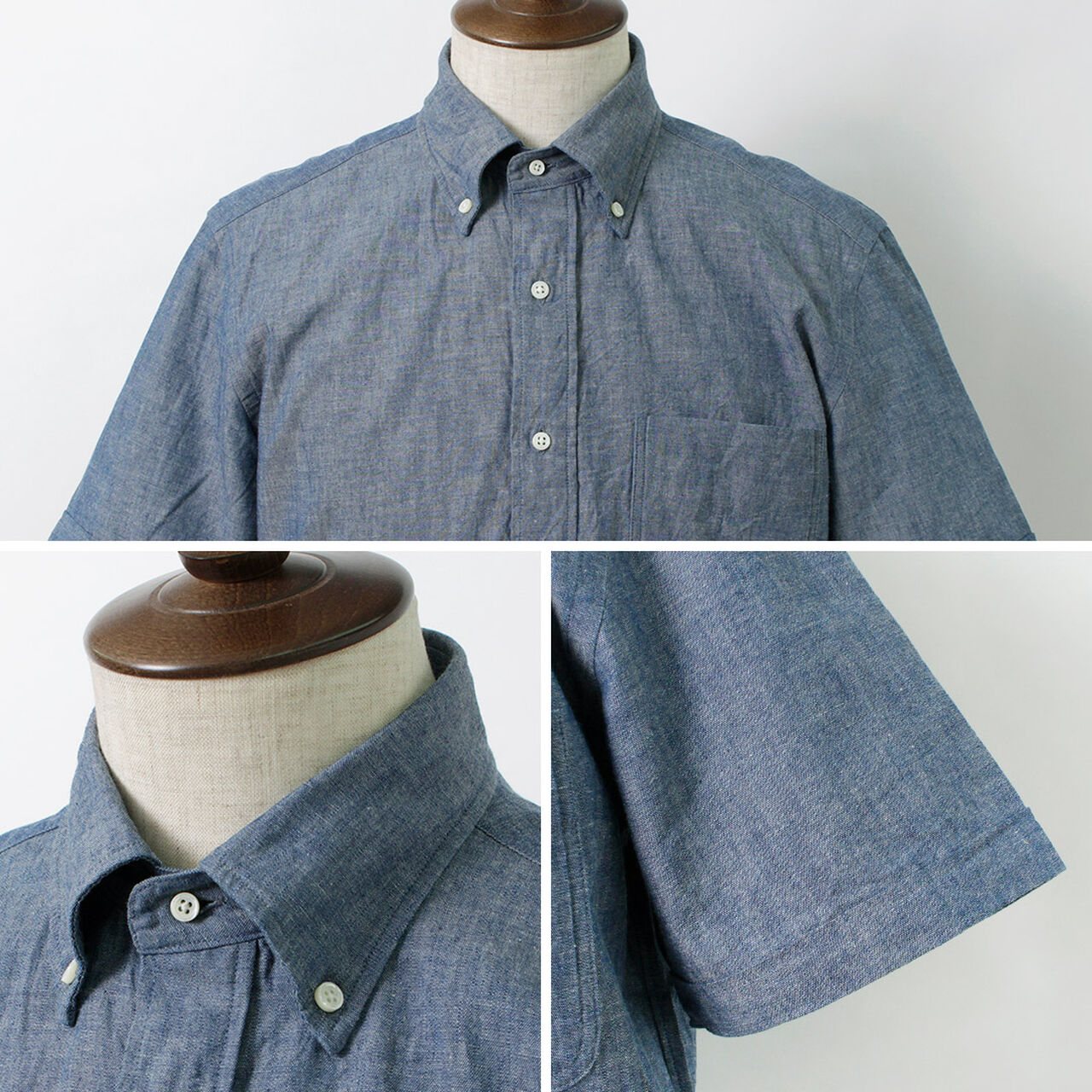 Selvage Chambray S/S Button Down Shirt,, large image number 11