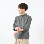 Linen Canvas Split Raglan Shirt,Charcoal, swatch