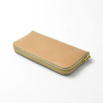 Colour coded cordovan long wallet,Beige_Gold, swatch