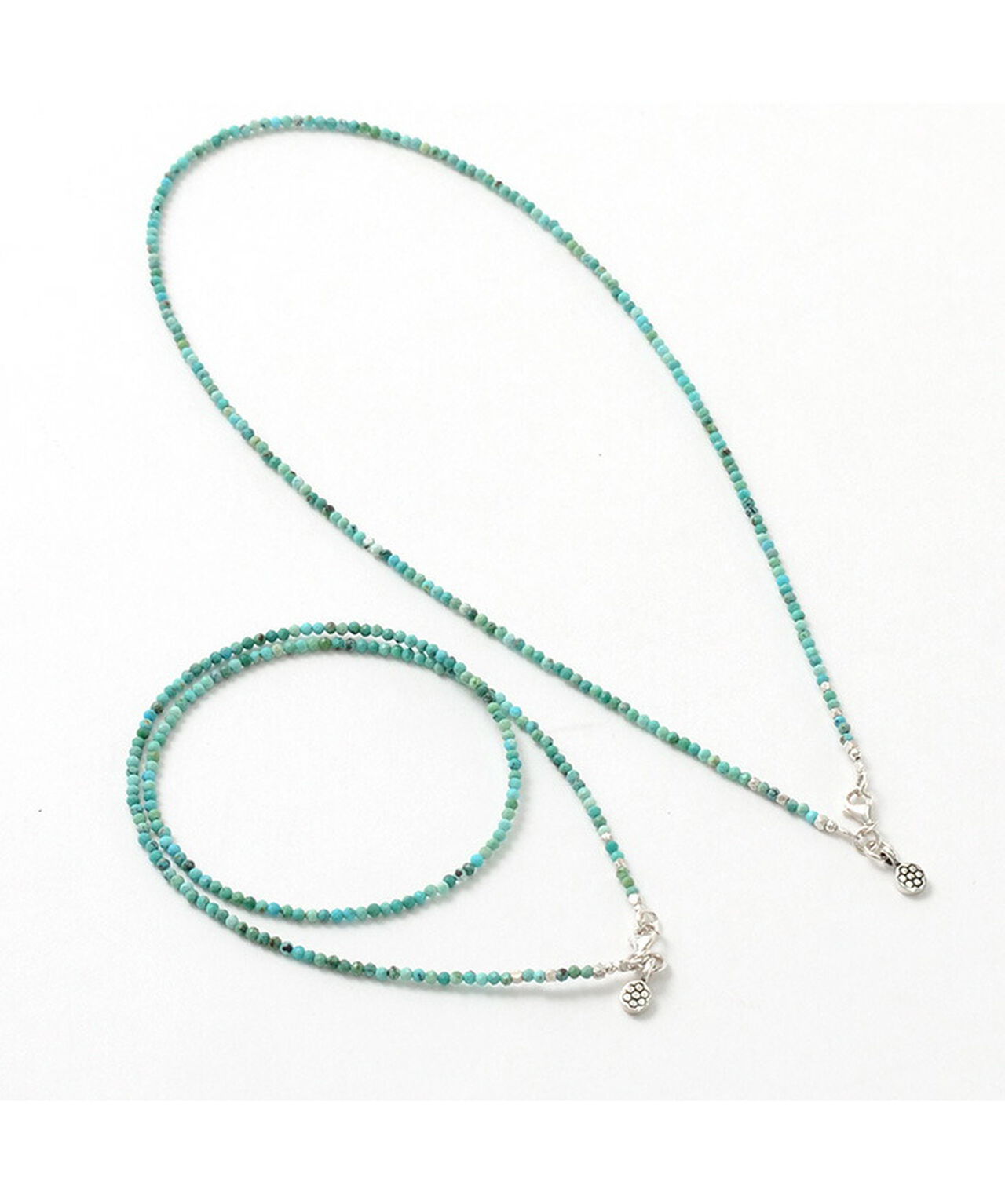 Turquoise 2mm Cut Beads Necklace / Anklet,, large image number 1
