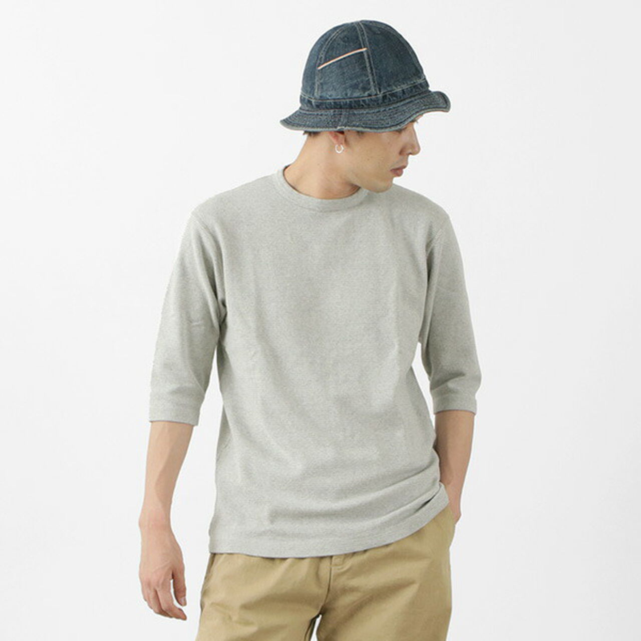 Special Order heavy spun milled fabric 6.5/10 sleeve T-shirt,Grey, large image number 0