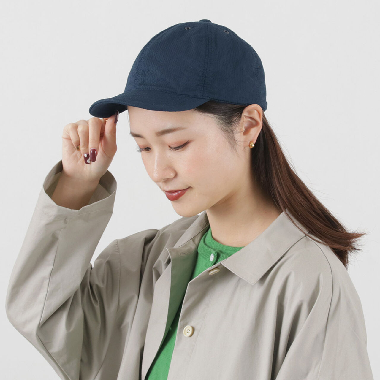 Stitch Cloth Cap,Navy, large image number 0