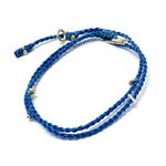 Wax Cord Silver Necklace,Blue, swatch