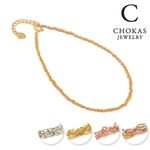 Triple chain anklet,Gold, swatch