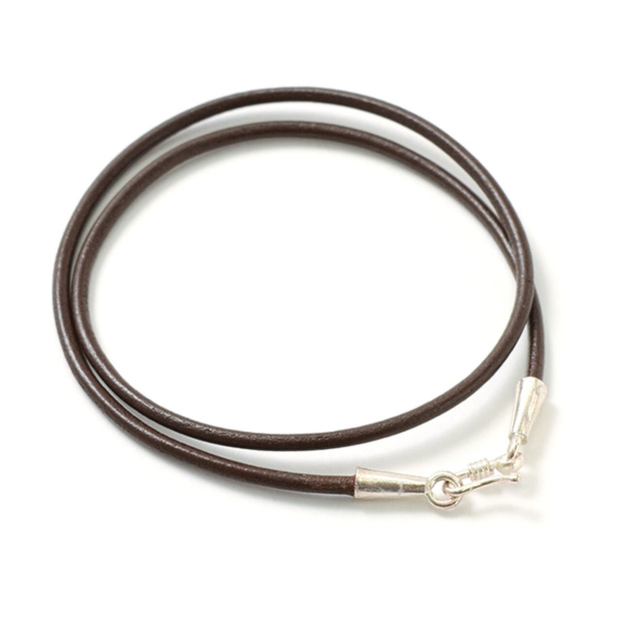 Leather choker (2.5mm) necklace,Brown, large image number 0