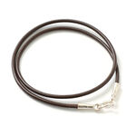 Leather choker (2.5mm) necklace,Brown, swatch