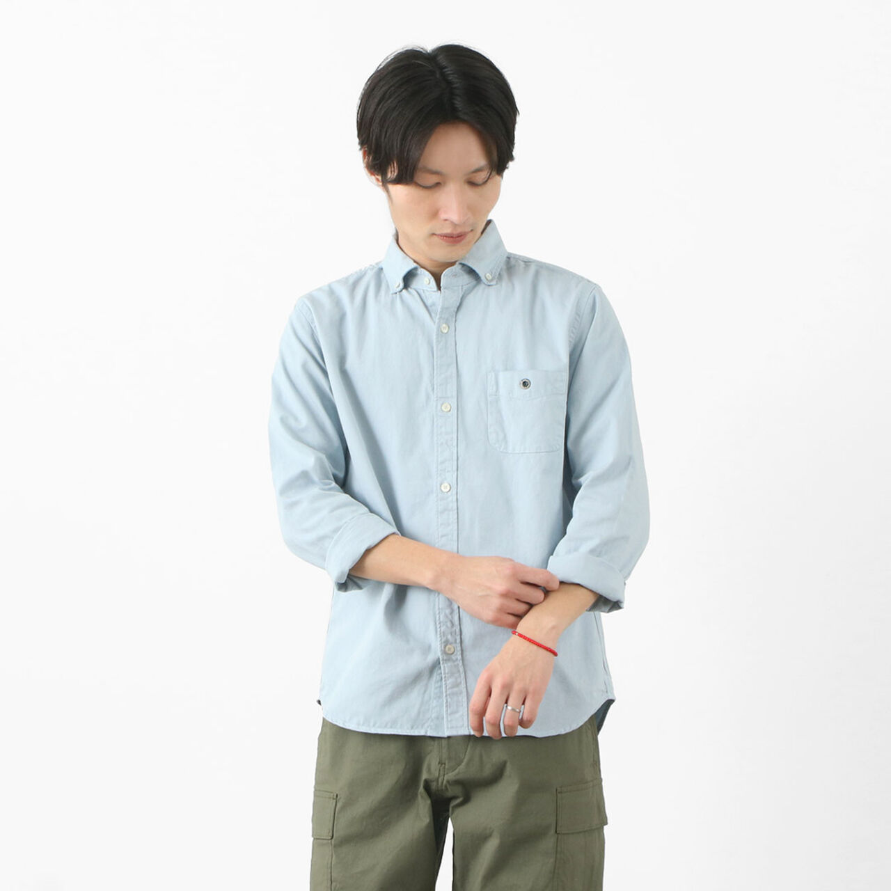 Colour Special Order Ox Long Sleeve Button Down Shirt,Blue, large image number 0