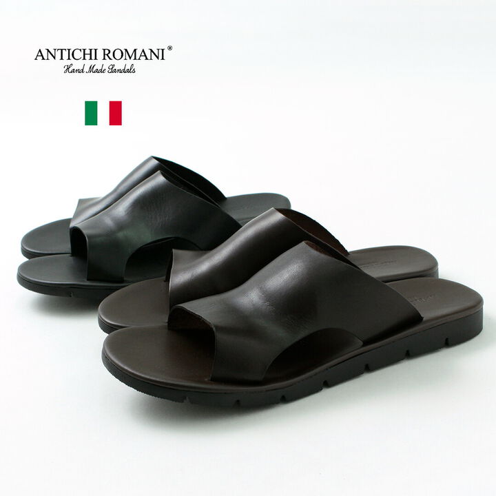Leather slide sandal