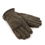 Knitted gloves Herringbone twill,Brown, swatch