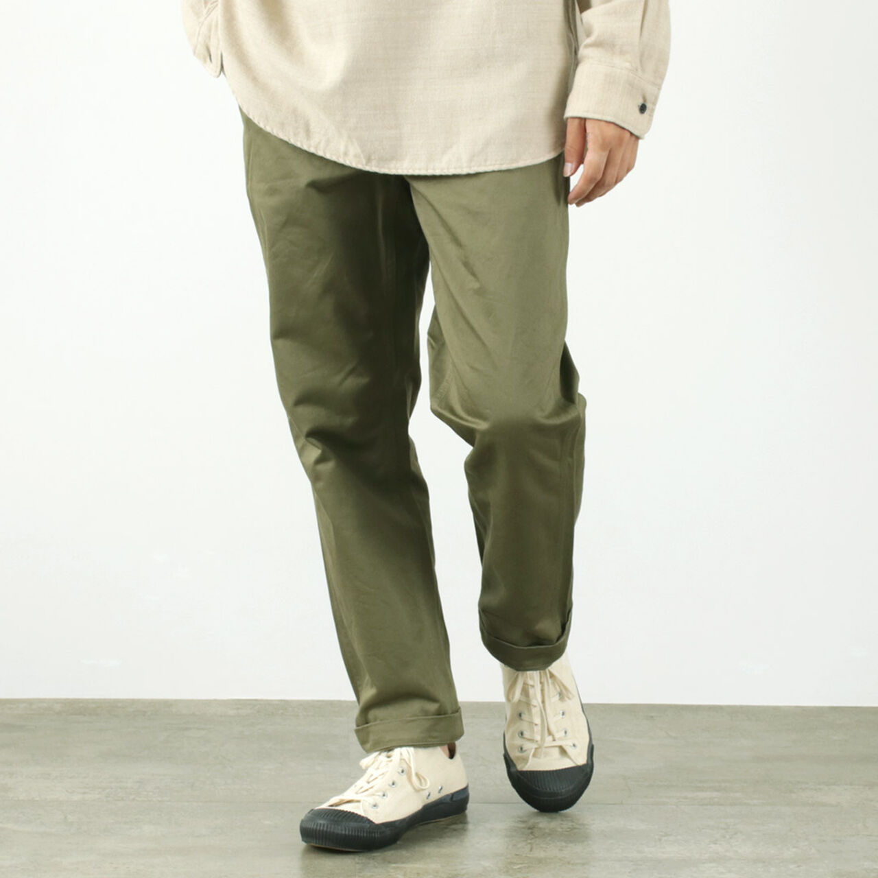 Narrow U.S. trousers,Olive, large image number 0