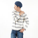 HDCS Boatneck Striped Basque Shirt,Wide_Natural_Grey, swatch