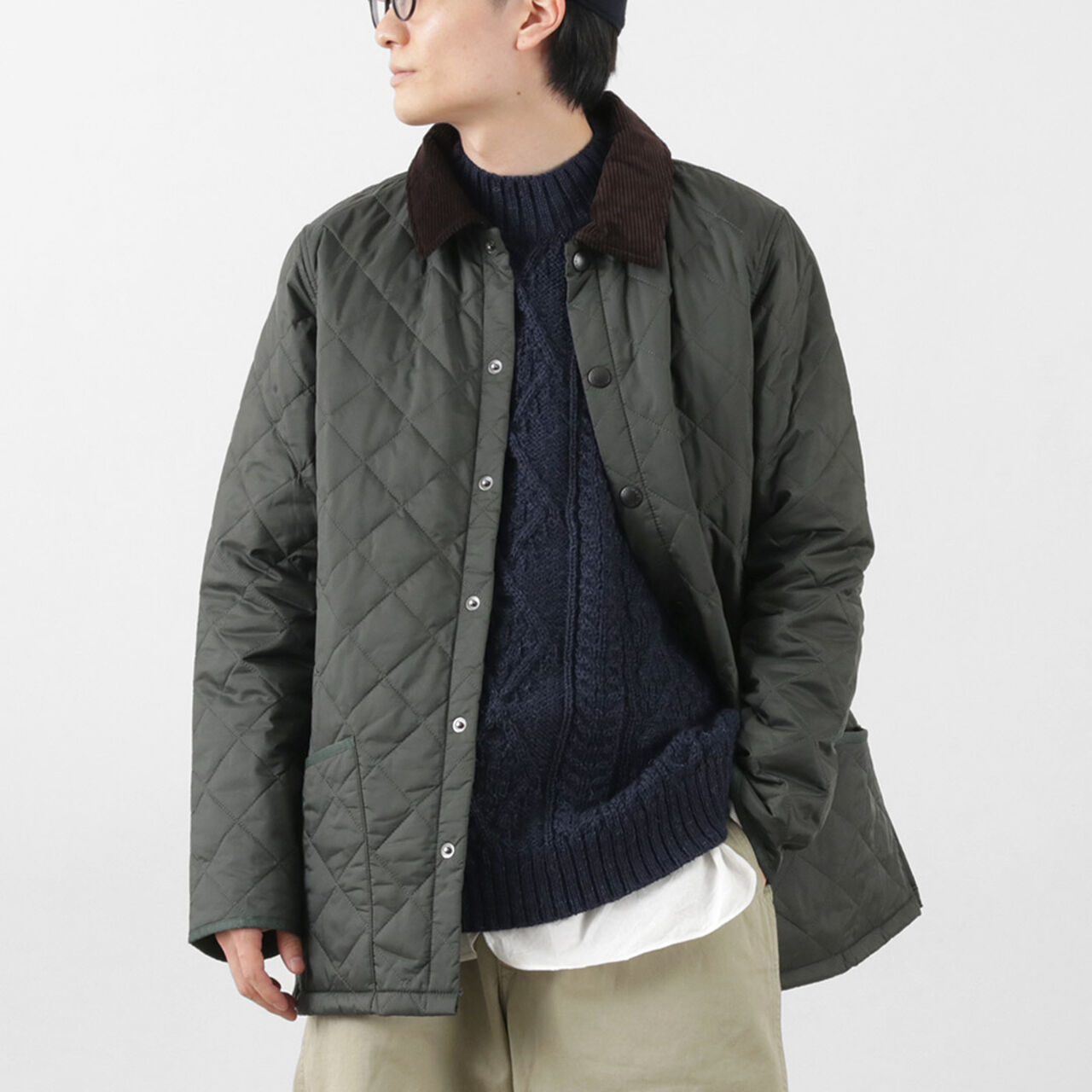 Liddedale SL nylon quilt jacket,Olive, large image number 0