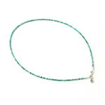 Turquoise 2mm Cut Beads Necklace / Anklet,Blue, swatch