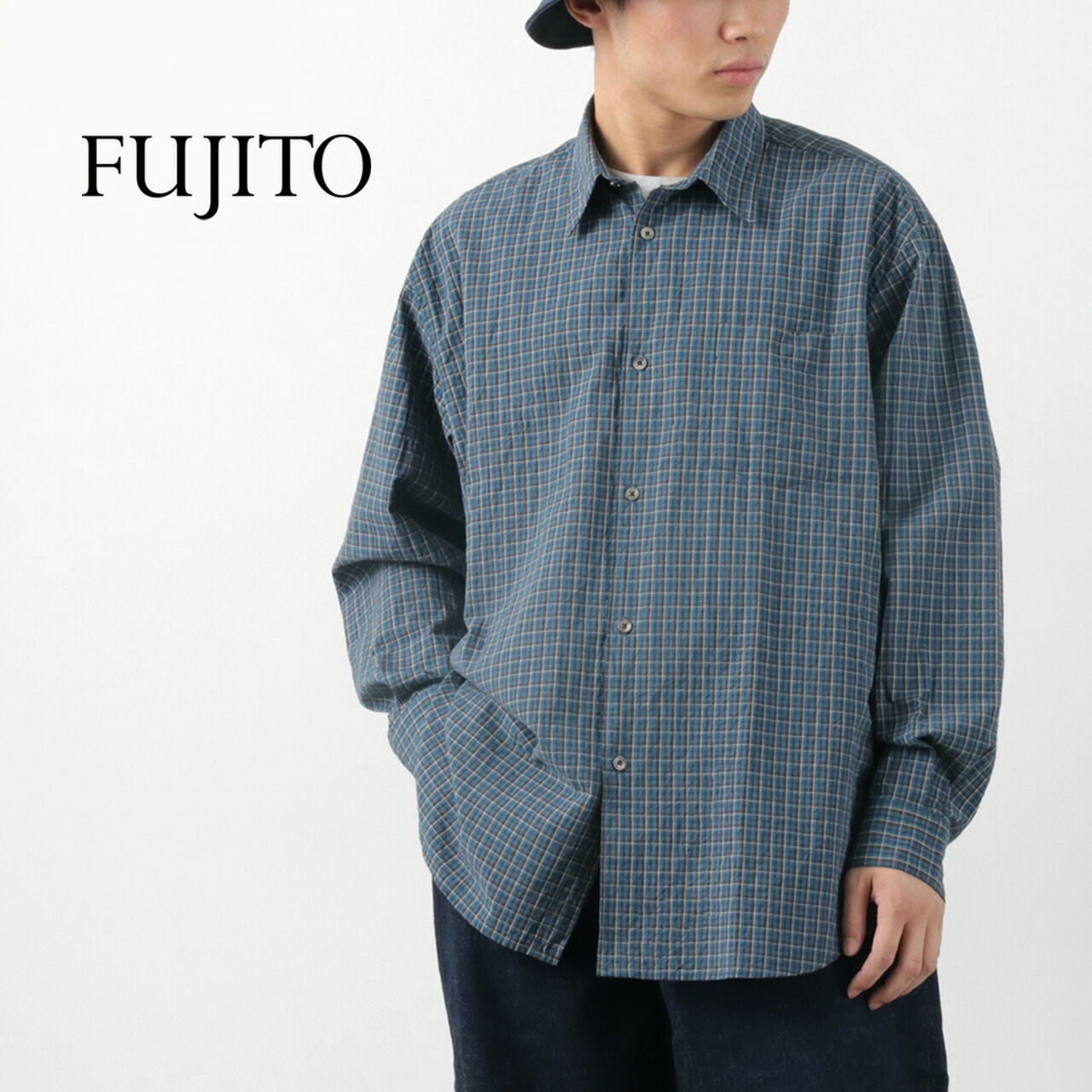 Big Size Shirt Small Check,, large image number 1