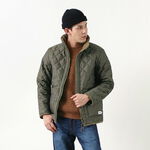 Reversible high neck quilted jacket,Green, swatch