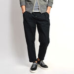 Wide Tapered Tuck Ankle Pants,Black, swatch