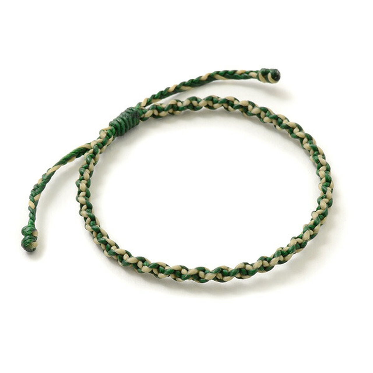 Anklet Wax Cord 2 Tone,Green_Natural, large image number 0
