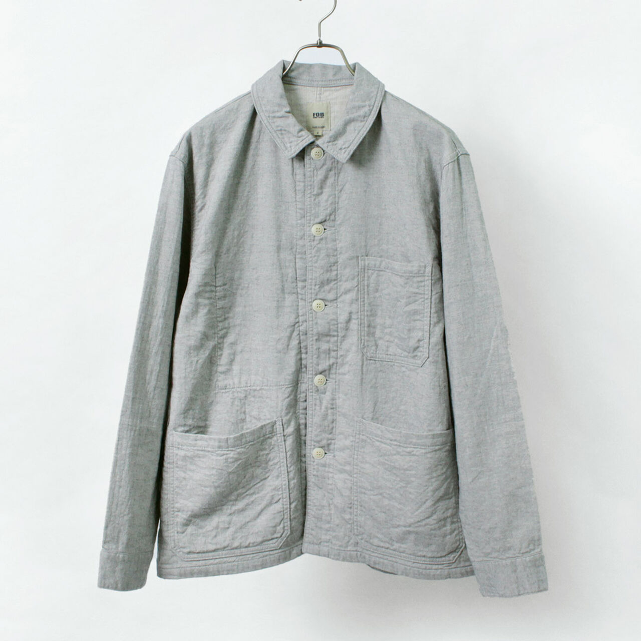 F2426 cotton linen double weave chambray jacket,, large image number 0