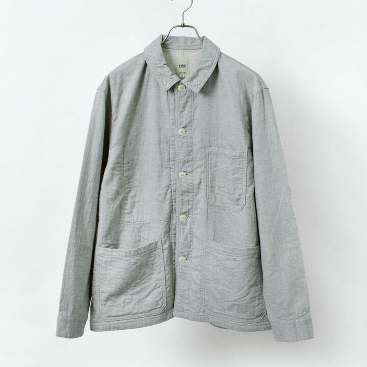 F2426 cotton linen double weave chambray jacket