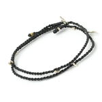 Wax Cord Silver Necklace,Black, swatch