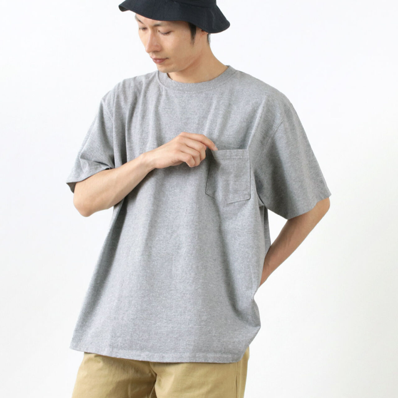 Short Sleeve Pocket Big T-Shirt,Oxford, large image number 0