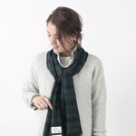 CH30&CH60 Checked cashmere scarf M,Black, swatch