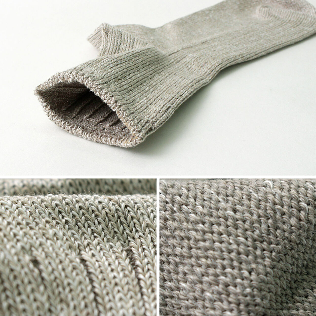 R1462 Short linen cotton ribbed socks,, large image number 5