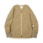 Cotton Nylon Crew Cardigan Zip Jacket,Beige, swatch
