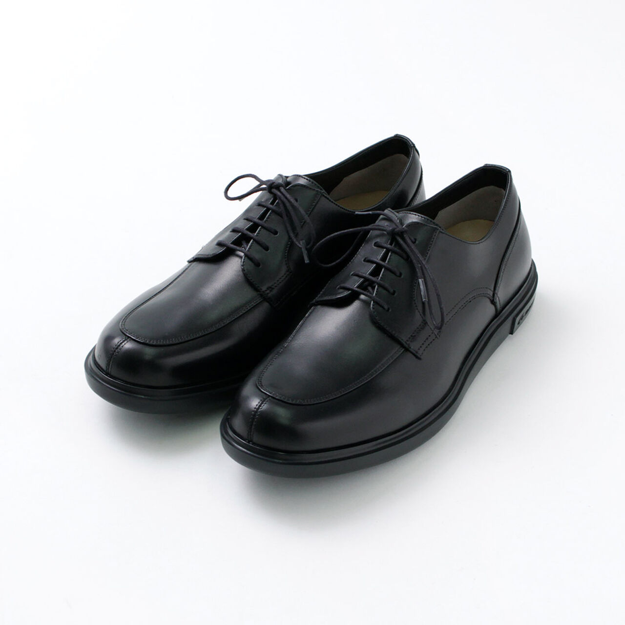 U-tip traditional leather shoes,Black, large image number 0