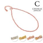 Triple chain anklet,Pink, swatch