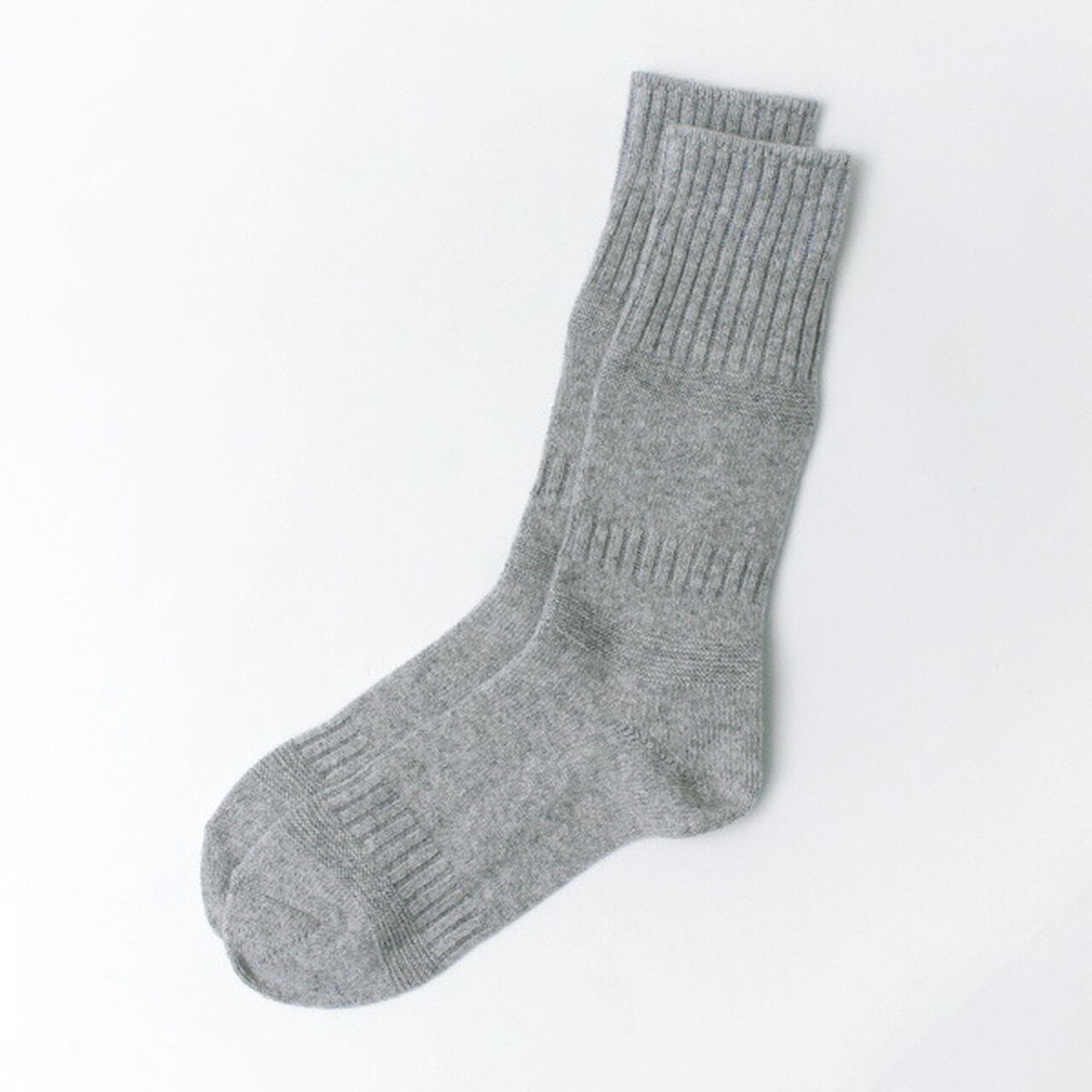 R1378 Gandy pattern crew socks,Grey, large image number 0