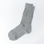 R1378 Gandy pattern crew socks,Grey, swatch
