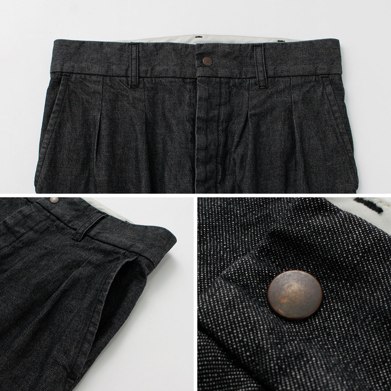 2 Tuck Trousers Light Ounce Denim,, large image number 13