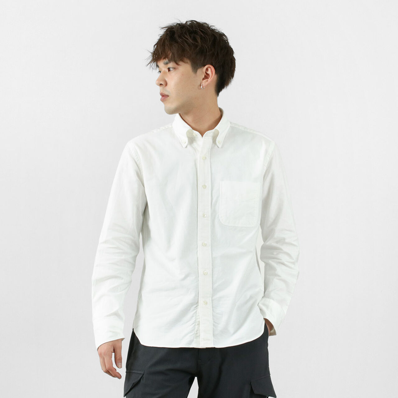 Oxford B.D shirt,White, large image number 0