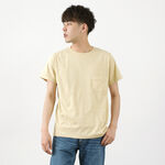 Special order LW processed crew neck pocket T-shirt,Yellow, swatch