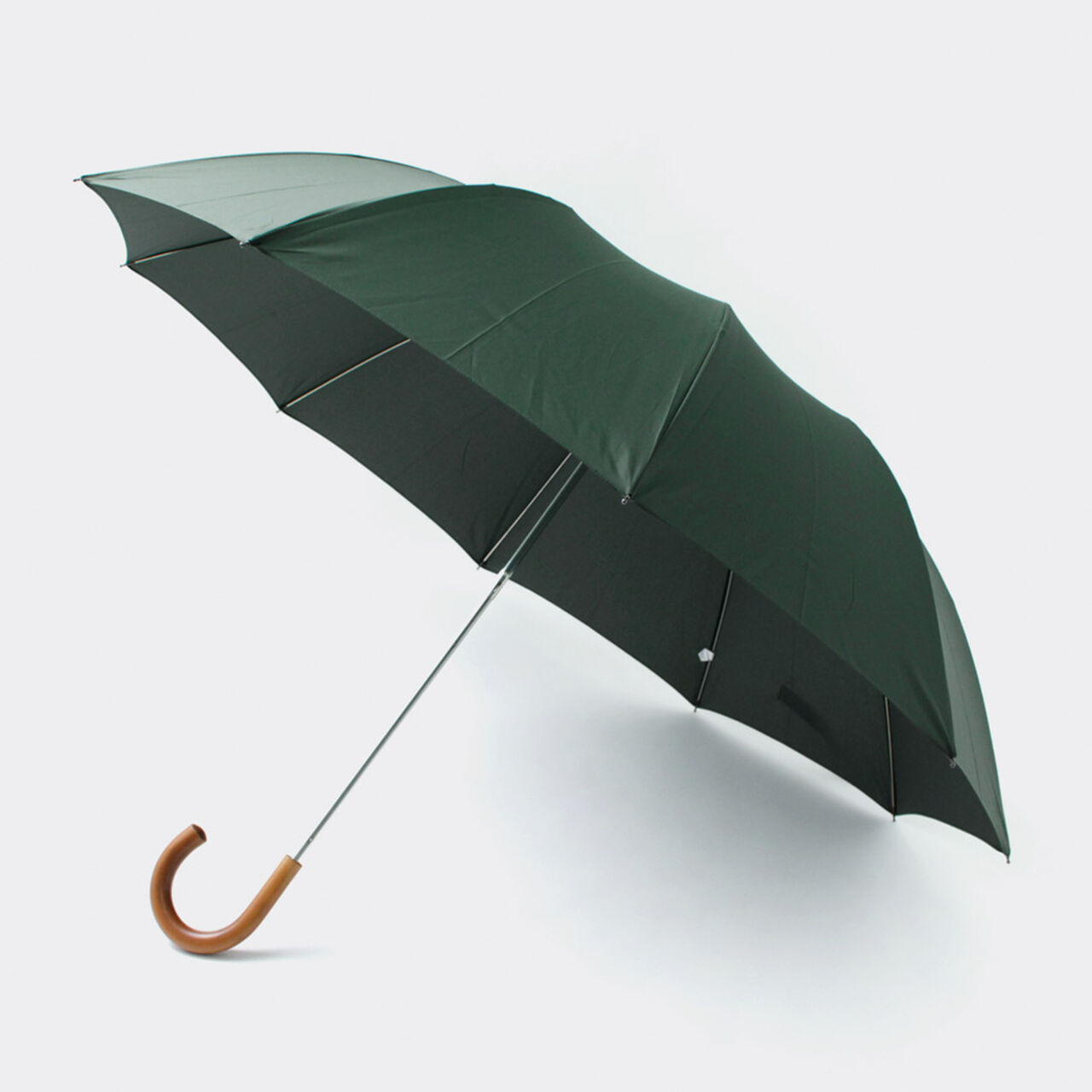 Malacca handle Folding umbrella for rain,Green, large image number 0